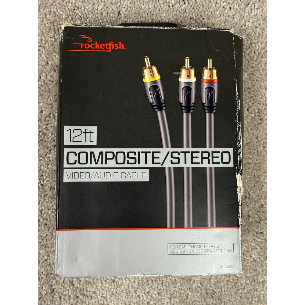 Rocketfish 12ft Composite Stereo Video Audio Cable RF G1203 NOT tested